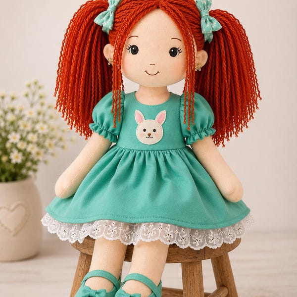Aurora 48 cm Rag Doll PDF Pattern & Video Tutorial | Cloth Doll + Dress Pattern | English Sewing Tutorial