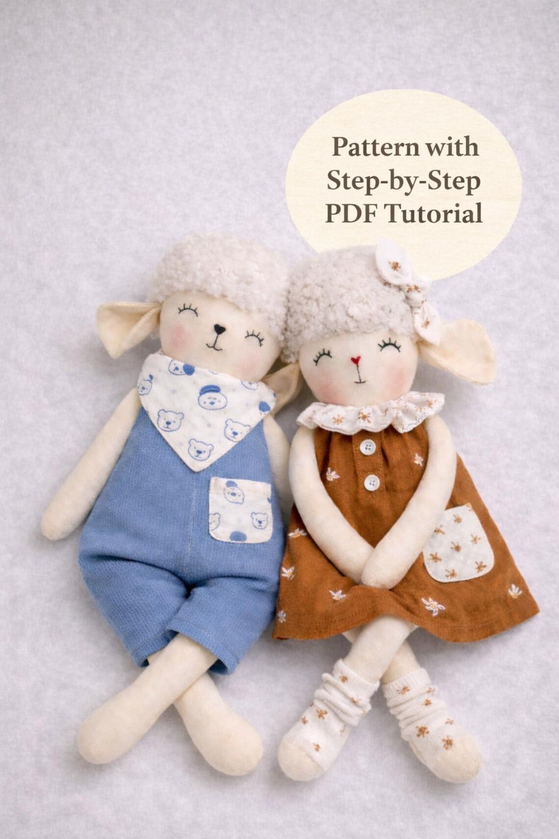Lamb & Sheep Sewing Pattern PDF + Step-by-step Tutorial | 30 Cm Plush ...