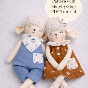 Lamb & Sheep Sewing Pattern PDF + Step-by-Step Tutorial | 30 cm Plush Doll + Clothes Tutorial Included