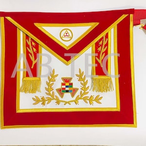 Past High Priest Masonic Apron – Royal Arch PHP Regalia with Hand Embroidery & Tassels
