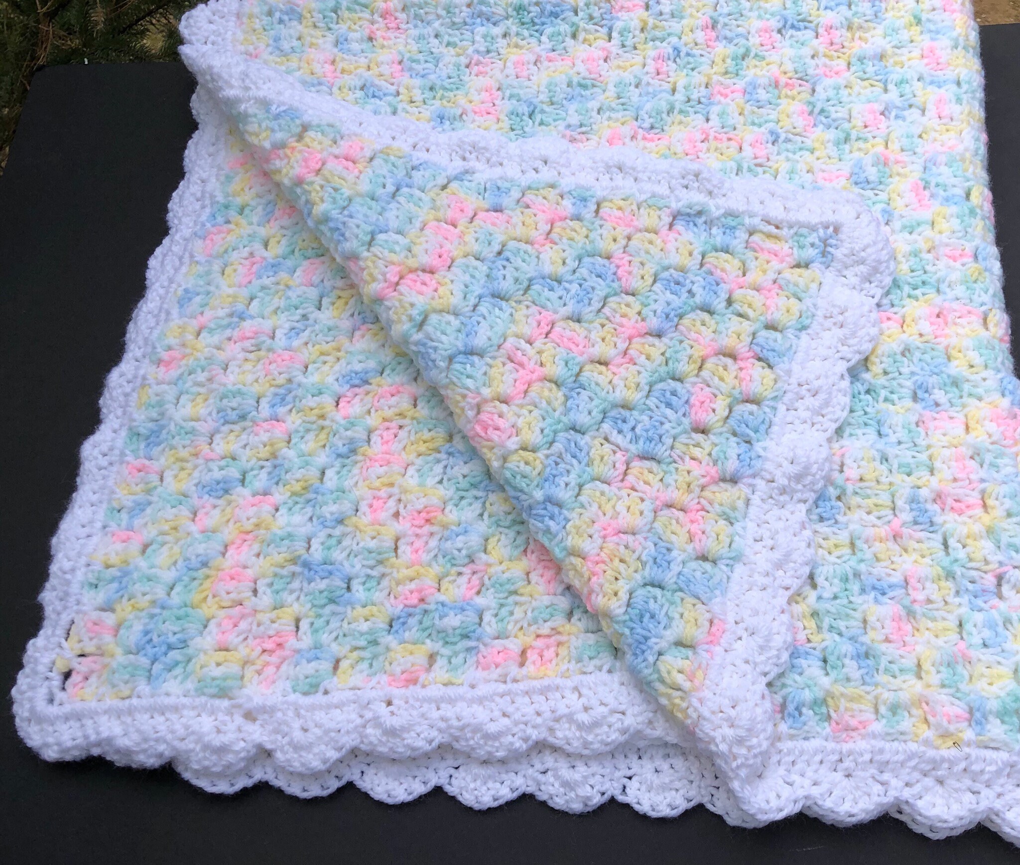 Crocheted Pastel Multicolor Baby Blanket Keepsake Infant Etsy UK
