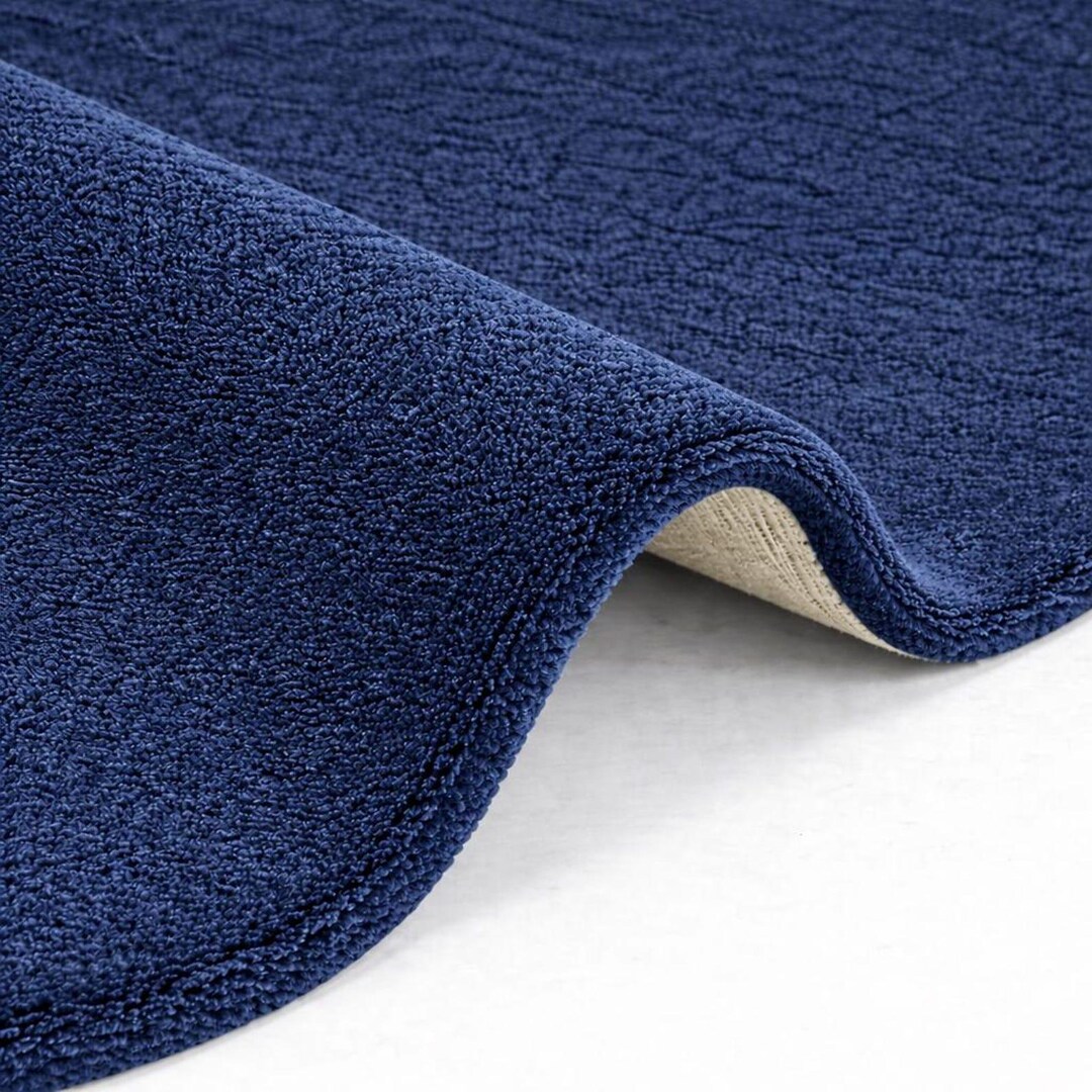 Deep Navy Blue Solid Plush Area Rug, Minimalist Dark Blue Carpet ...