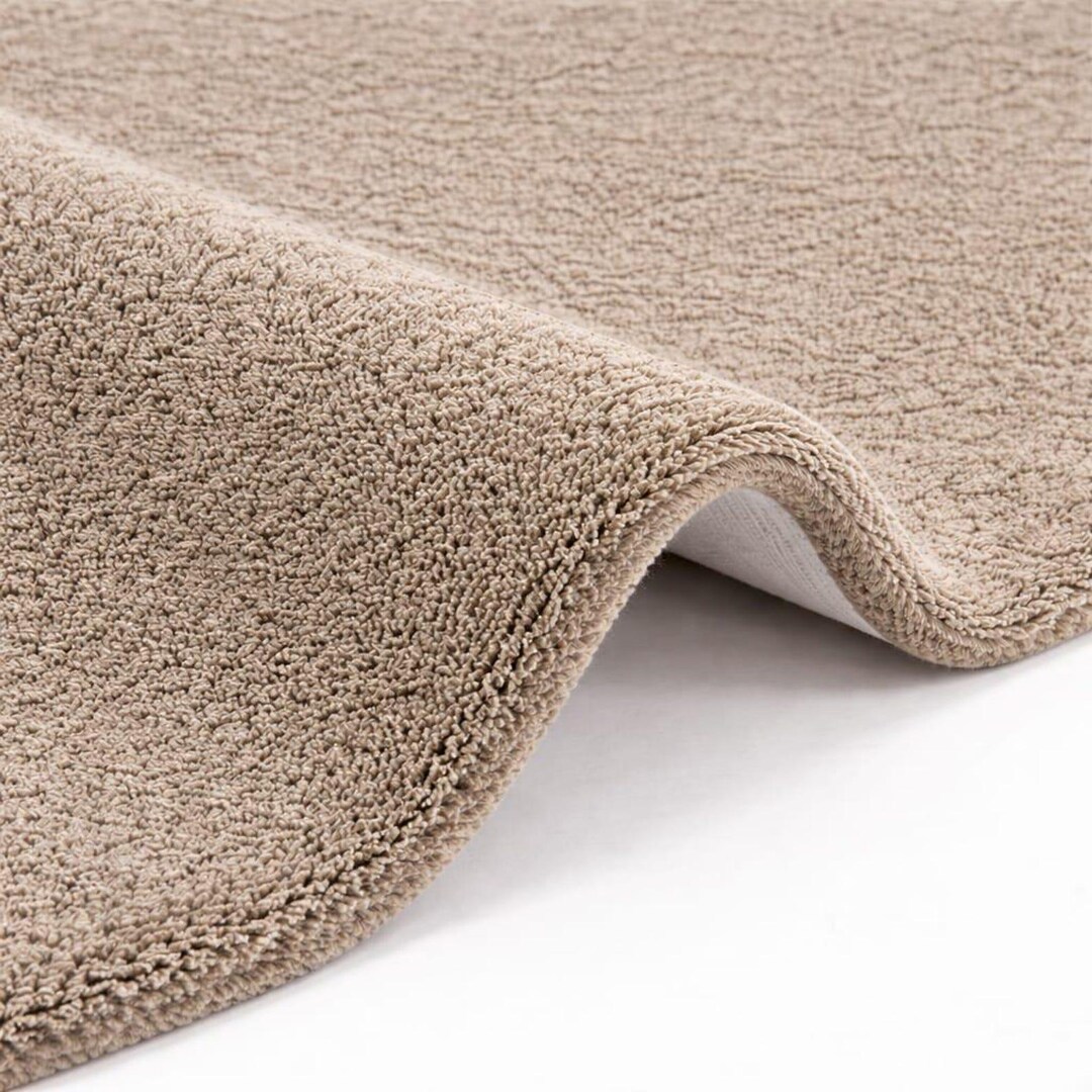 Solid Neutral Rugs Taupe Beige Plush Area Rug, Solid Neutral Minimalist Carpet, Modern ...