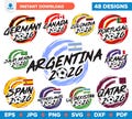 World Soccer Cup Countries SVG Bundle, 48 Football Nations Clipart, International Soccer Teams, World Cup Soccer Designs, USA Canada Mexico product logo