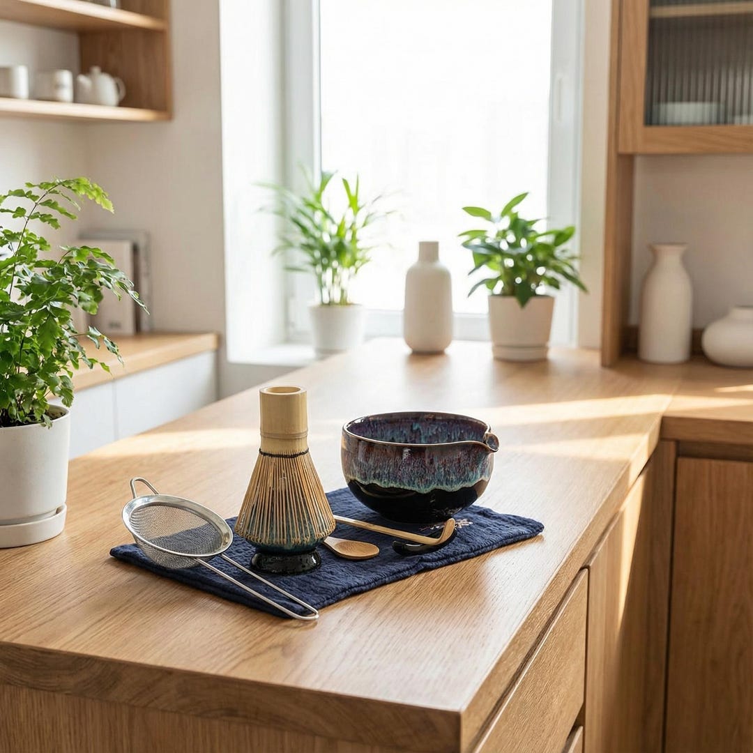 Japanese Matcha Tea Set – Ceramic Bowl, Bamboo Whisk & Spoon - Etsy