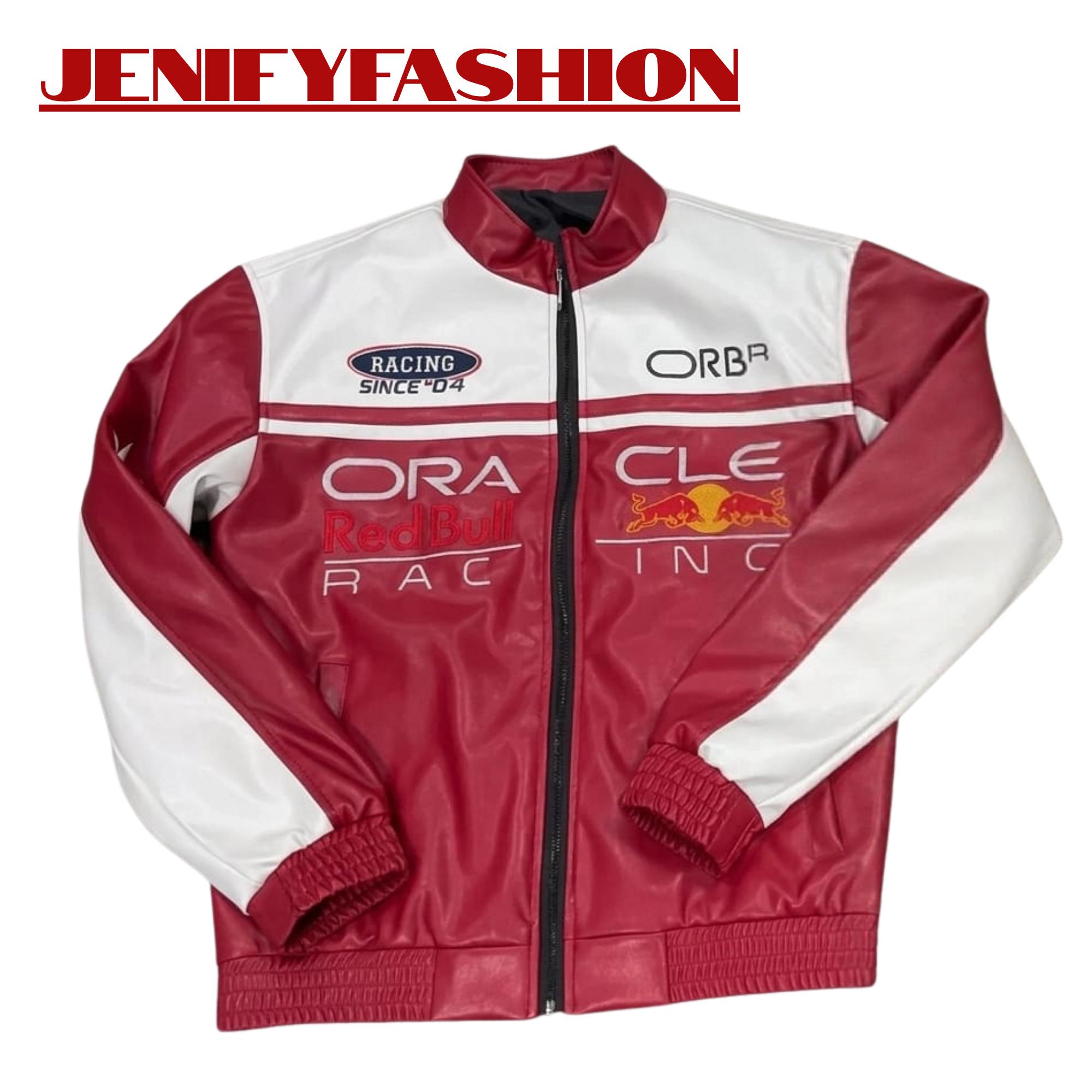 新品　Oracle Red Bull Racing レザージャケット Red Bull Racing Faux Leather Jacket