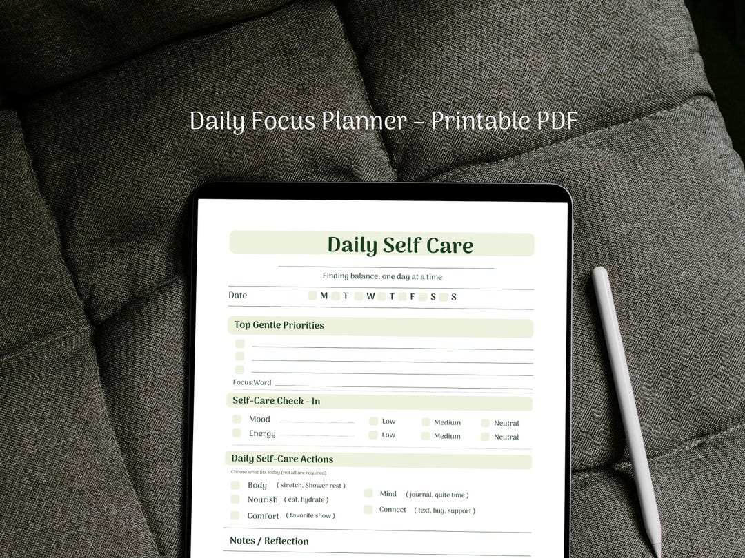Daily Focus Planner PDF | Cozy Printable Planner | Productivity & Self ...
