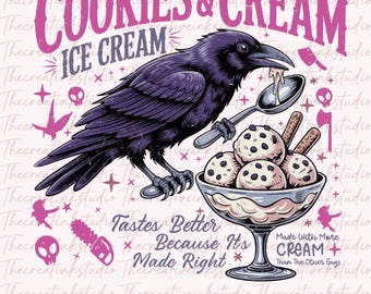 Cookies and Cream Bokliknande PNG: Fantasy Reader Design (Digital Nedladdning)