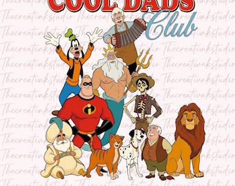 Retro 90s Disney Cool Dad Clubs PNG, Funny Daddy Son Gift, Best Dad Ever, Goofy Mufasa King Triton, Family Trip png