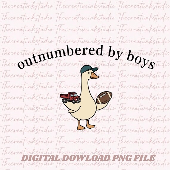 Funny Goose Mama Instant Download, Outnumbered by Sons Gift, Mother's Day Gift for Her, Mom Goose Png, Gift for Mother of Boys
