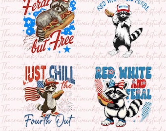 Patriotisk tvättbjörn PNG, 4 juli amerikansk skjortdesign, rolig USA-djursublimering för nedladdning