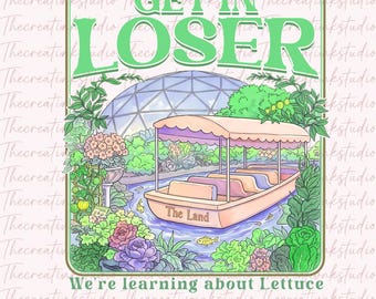 Retro Epcot The Land png, Get In Loser temapark-tröja, Comfort Colors Epcot png, Disney gruppsemestertröja, matchande familj Disney png