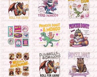 Dungeon Crawler Carl-mugg png-paket, ny prestation png, LitRPG Dungeon Crawler Carl png, BookTok-läsare DCC-fans, Donut Princess-mugg png