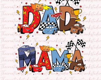 Bilar mamma och pappa png, familjematchande bilar png, mamma pappa png, bilar mamma pappa födelsedagsmatchande t-shirt