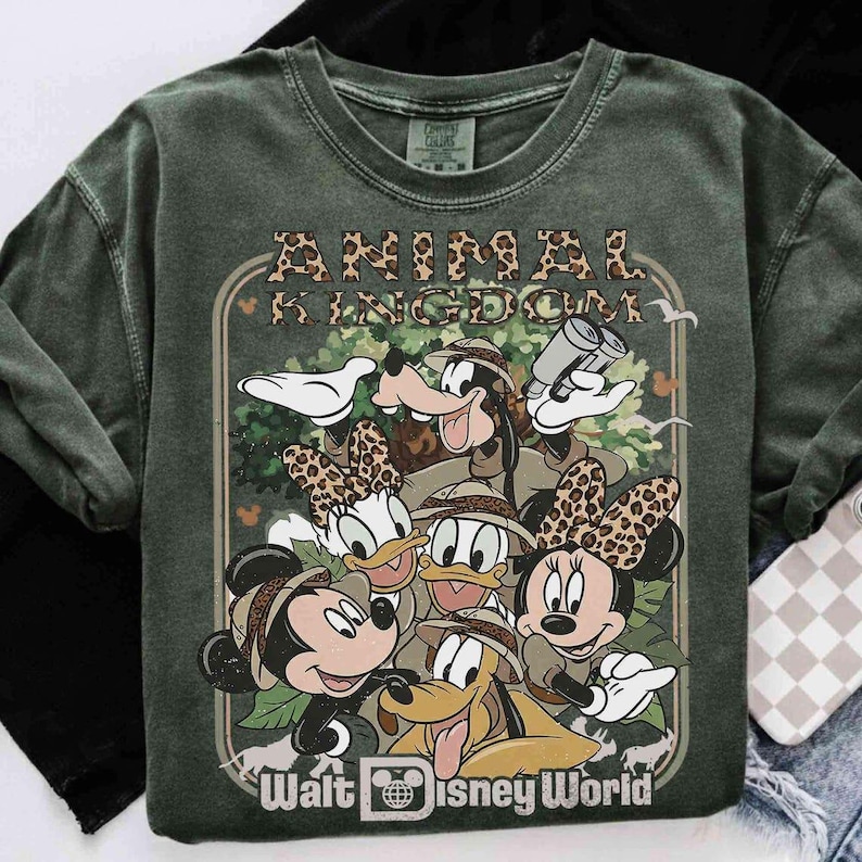 Disney Mickey & Friends Animal Kingdom Safari Mode png, Walt Disney World Trip Tee, Let's Get Wild Gift PNG, Disneyland Holiday Family image 4