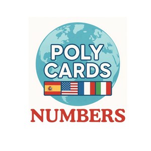 PolyCards – Multilingual Flashcards: Numbers 1–10 in English, Spanish, French & Italian