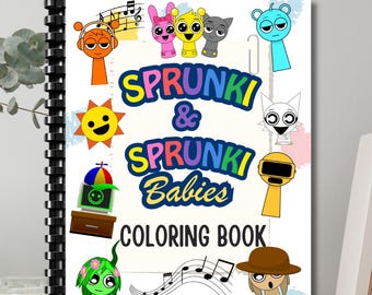 Sprunki & Sprunki Babies Målarbok, digital nedladdning