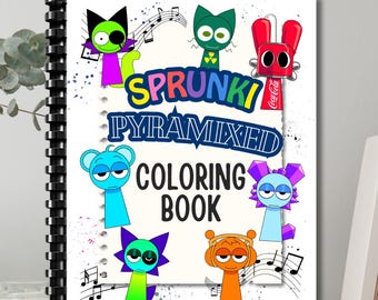 Libro para colorear Sprunki Pyramixed, libro impreso físico