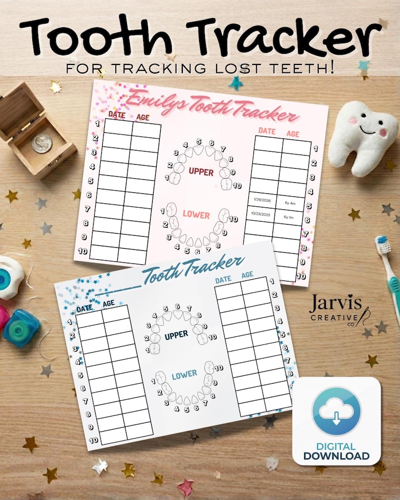 Editable Lost Tooth Tracker, Baby Keepsake Chart, Digital Download - Etsy