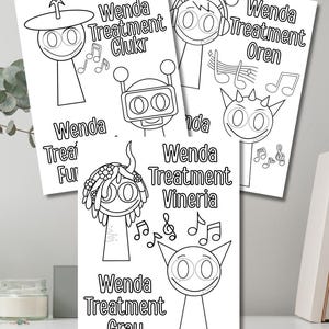Sprunki Wenda Treatment Coloring Book, Digital Download