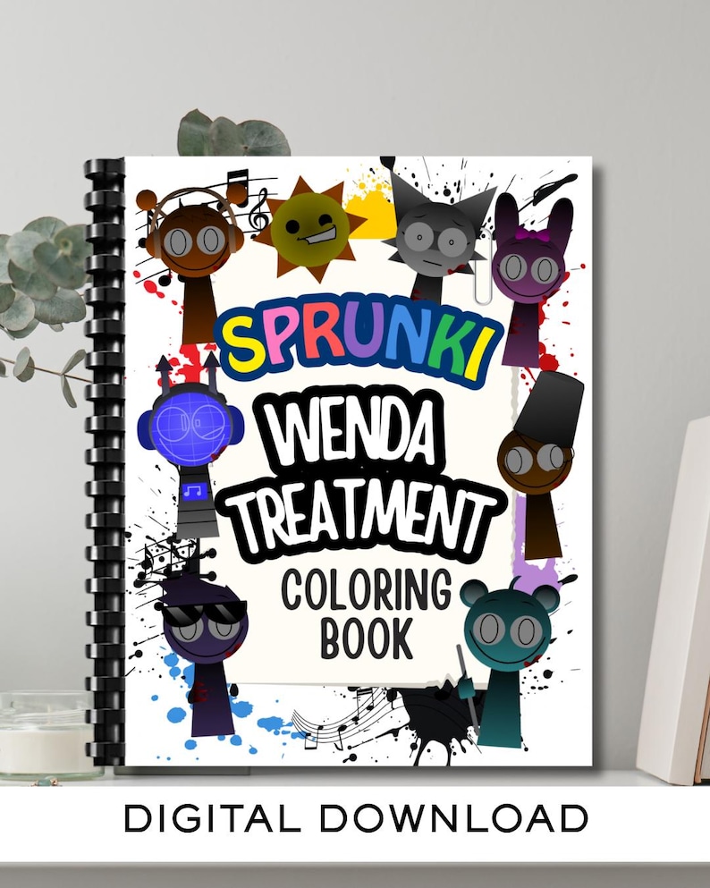 Sprunki Wenda Treatment Coloring Book, Digital Download