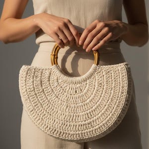 Santorini Crochet Bag Pattern – Tile | PDF | Market Tote with Wooden Handles (PDF)