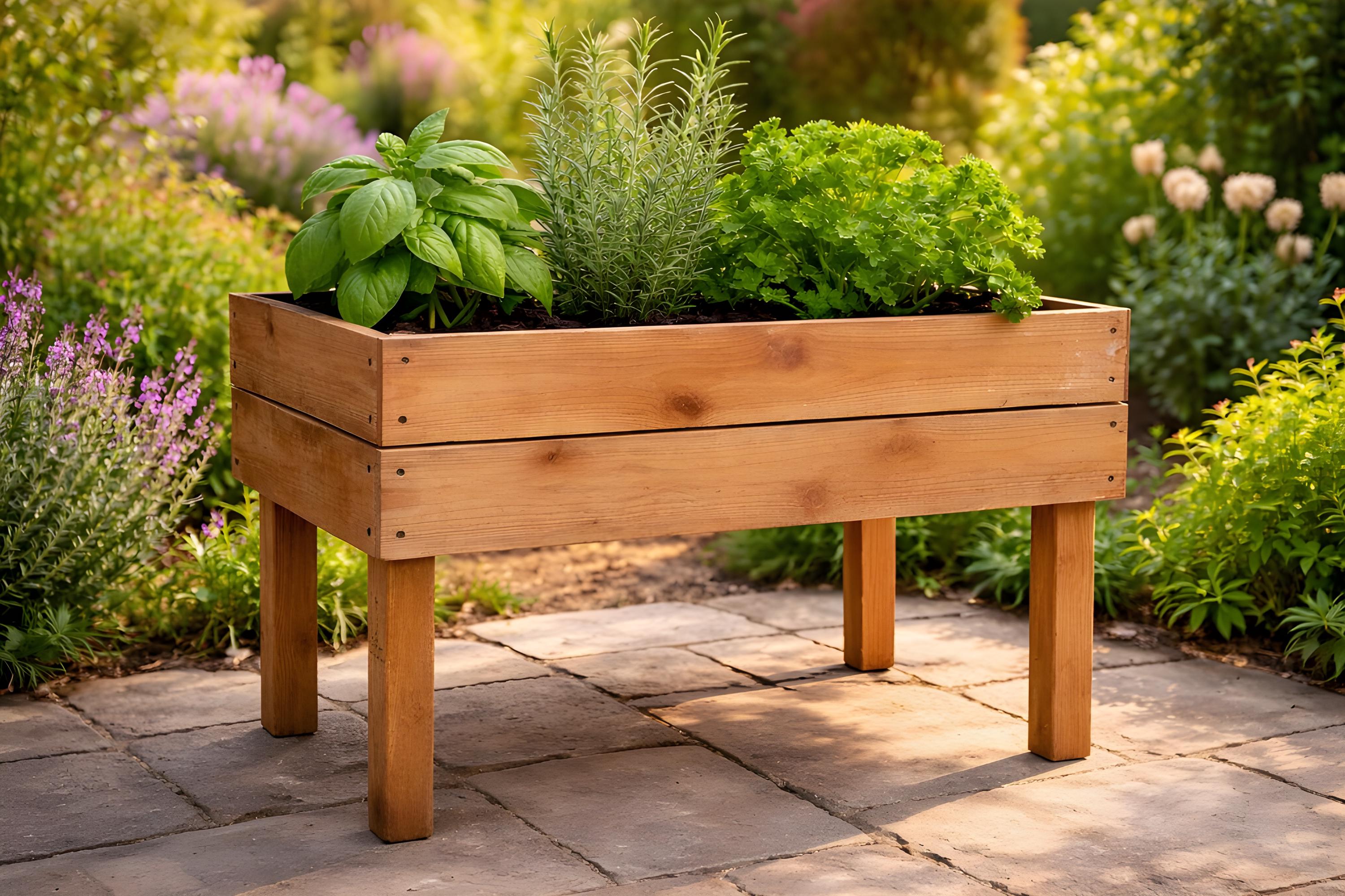 DIY Cedar Raised Planter Box Plans: Modern Elevated Garden Bed (digital ...
