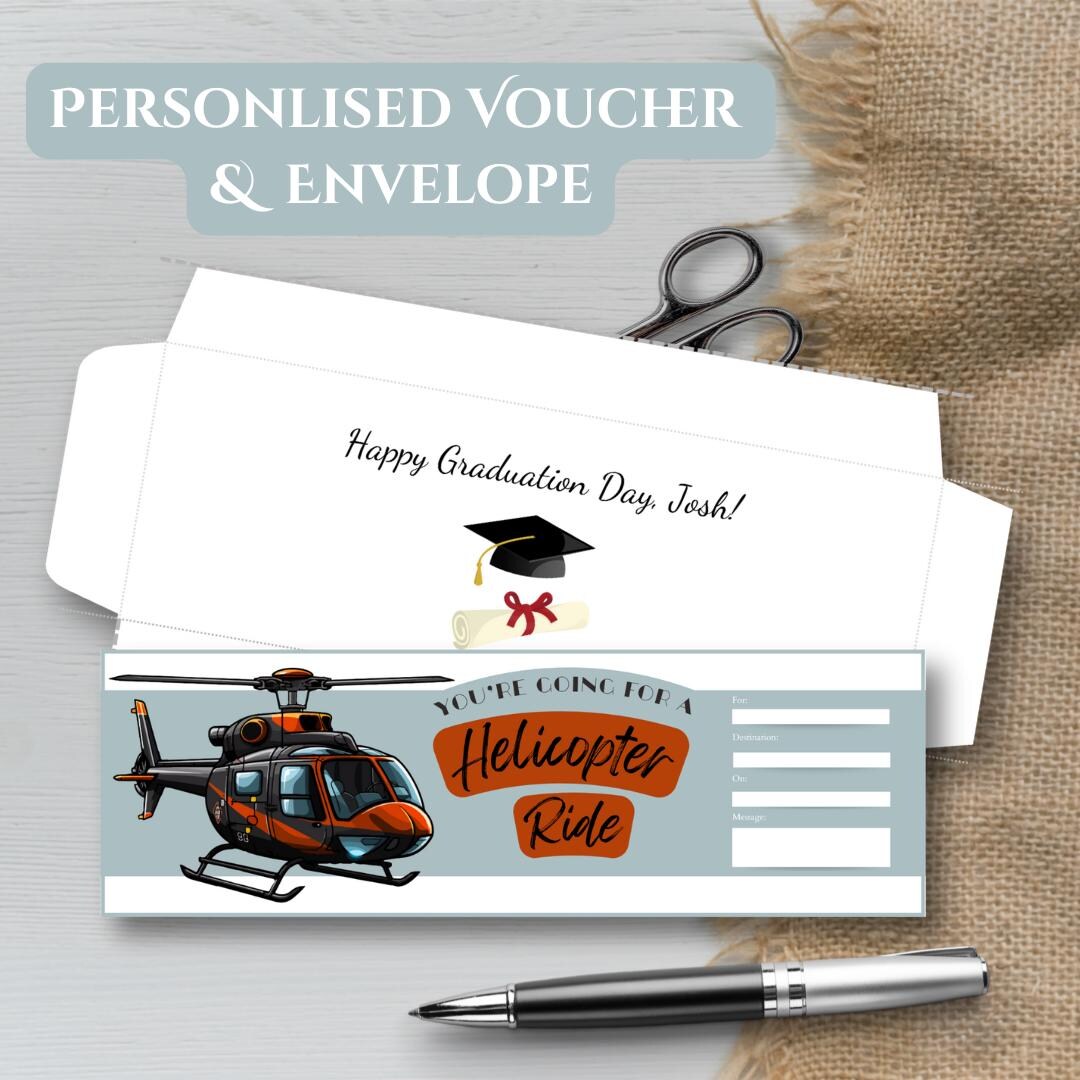 Helicopter Ride Flyer Customisable Helicopter Ride Voucher and Envelope Templates, Experience ...