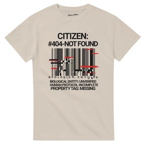 Citizen Not Found T-Shirt: Dystopian Glitchcore Graphic Tee