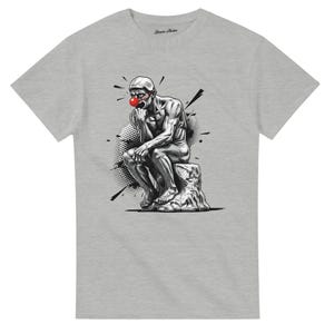 Thinker Clown Nose T-Shirt, Surreal Meme Graphic Tee