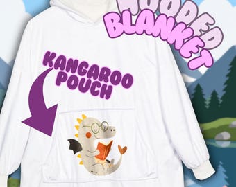 Manta con capucha para lector de dragones, regalo para amantes de los libros, manta con capucha de fantasía acogedora, comodidad literaria, academia Cottagecore, booktrovert, noches de estudio