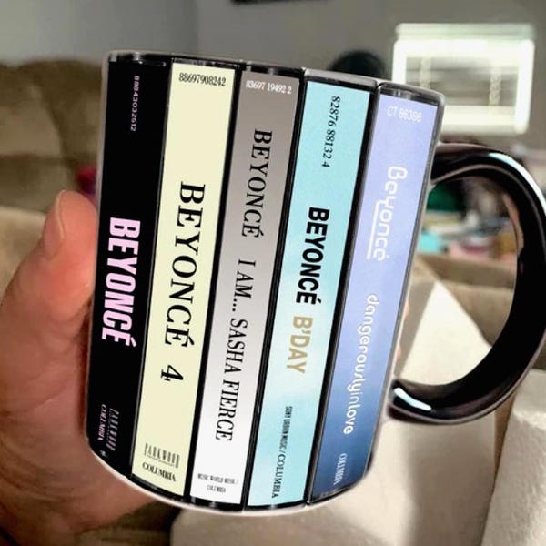 Beyoncé Retro Cassette Accent Mug Vintage Music Coffee Cup