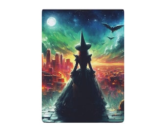 Heksensilhouet pokerspeelkaarten | Dek schoppen aas