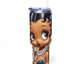 Betty Boop Fashion- Vacuum Thermal Tumbler, 40oz