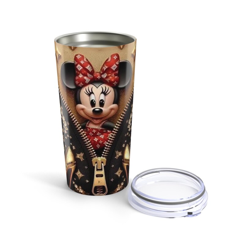 Minnie Mouse-beker met ritssluiting 20oz | roestvrijstalen reisbeker stripfiguur afbeelding 5