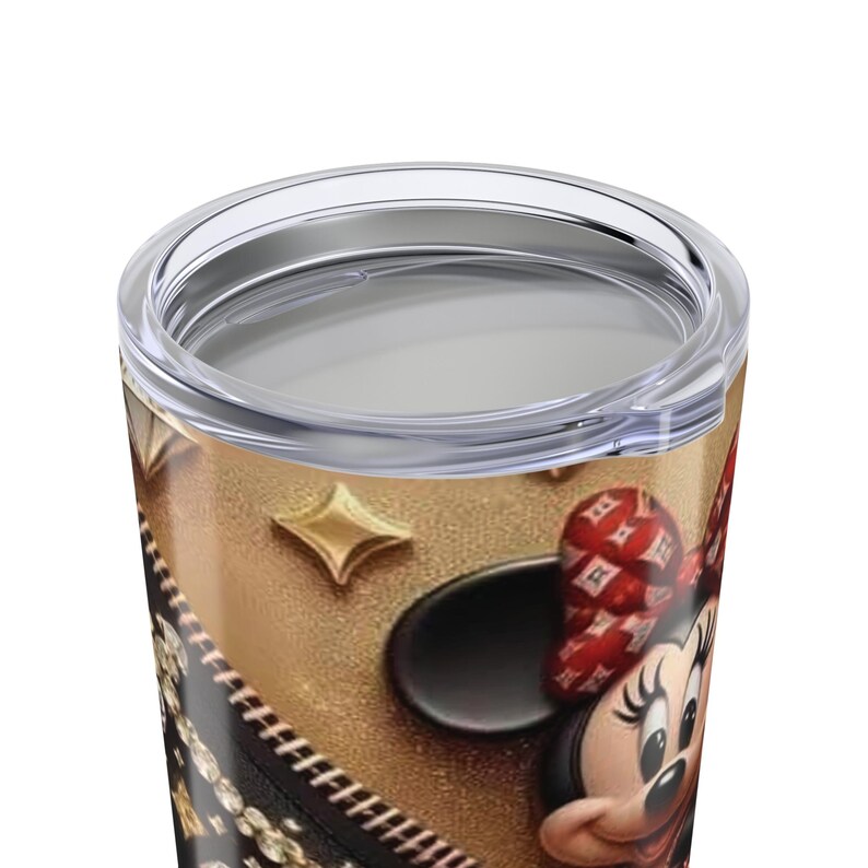 Minnie Mouse-beker met ritssluiting 20oz | roestvrijstalen reisbeker stripfiguur afbeelding 6