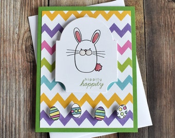 Handmade Easter Card - Stamped Easter Card - Easter Card Kids - Easter Bunny Card - Easter Egg Card - Easter Cards Daughter - Spring Card