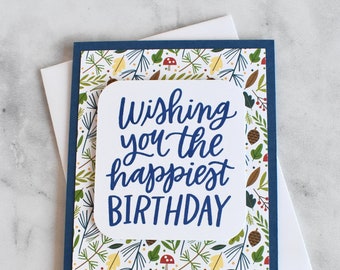 Handmade Forest Birthday Card – Nature Mushroom Lover Gift