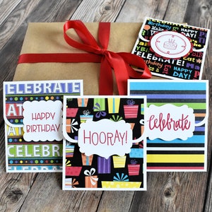 Birthday Gift Card Holder Set of 4 Happy Birthday Money Holder Variety Cards Coworker Gift Money Envelopes Teen Gift Card Envelope image 1