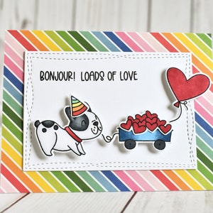 Handmade French Bulldog Hello Greeting Card - Rainbow Frenchie Thinking of You Card - French Bulldog Gifts - Long Distance Friendship Card