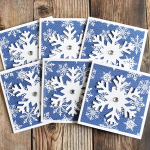 Blank Mini Christmas Notecards Mini Snowflake Holiday Note Card Set Winter Lunchbox Notes Christmas Miniature Love Notes for Husband image 1