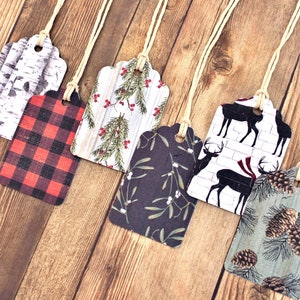 Rustic Christmas Gift Tags - Handmade Christmas Tag Set - Rustic Christmas Gift Wrap - Package Tags Variety Set - Paper Christmas Hang Tag