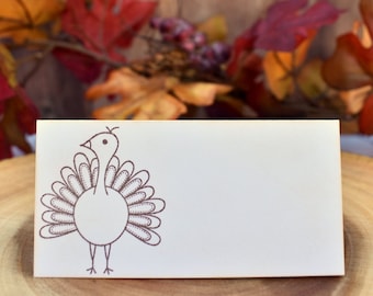 Thanksgiving Table Decor - Place Cards Thanksgiving - Rustic Fall Decor - Turkey Place Card - Place Setting - Thanksgiving Dinner Place Card
