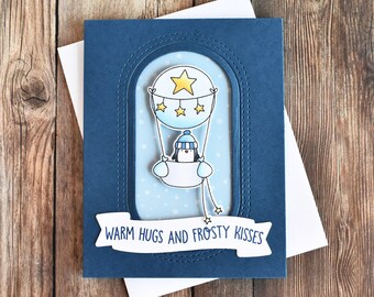 Handmade Penguin 3D Christmas Card - Best Friend Merry Christmas Card - Modern Holiday Card for Husband - Cute Christmas Card for Kids