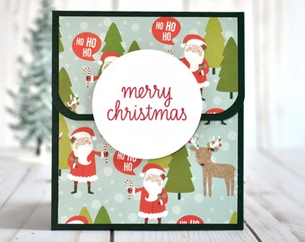 Santa Christmas Gift Card Holders - Holiday Gift Card Holder - Money Envelope - Coworker Gift - Xmas Gift Card - Money Holder - Teenage Gift