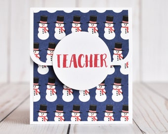 History Teacher Gift Card Holder - Snowman Holiday Gift Card Holder - Physics Teacher Gift - Gift for Piano Teacher - Daycare Teacher Gift