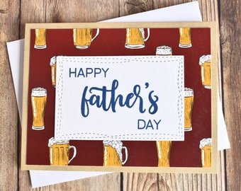 Happy Father's Day Beer Card - Husband Beer Father's Day Greeting Card - Beer Mug Card for Dad - IPA Card for Him - Stein Card