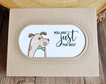 Handmade Dog Lover Card -  Card From Dog - Thinking of You Pet Card - Dog Lover Gift - Puppy Birthday Card for Dad