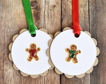 5 Gingerbread Man Christmas Gift Tags Kids - Merry Christmas Teacher Tags - Cute Christmas Stocking Tags - Holiday Tags for Gifts