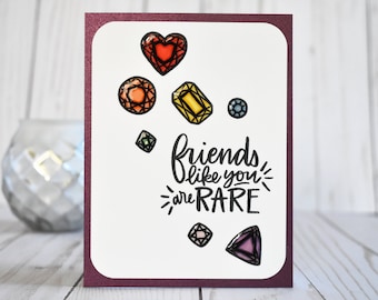 Handmade Gemstone Friendship Card – Pun Thinking of You